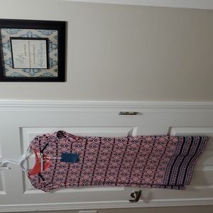 Market and Spruce Dress, Small, Coral/Navy